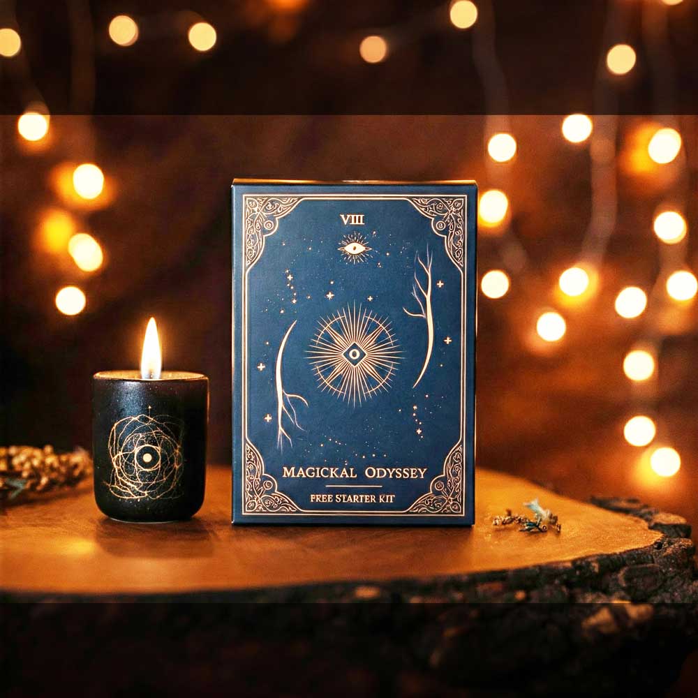 Tarot Starter Kit with lit candles around